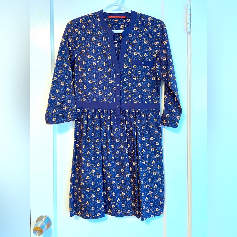 Comptoirs des Cotonniers 100% Cotton Floral Dress - Navy - Size 36